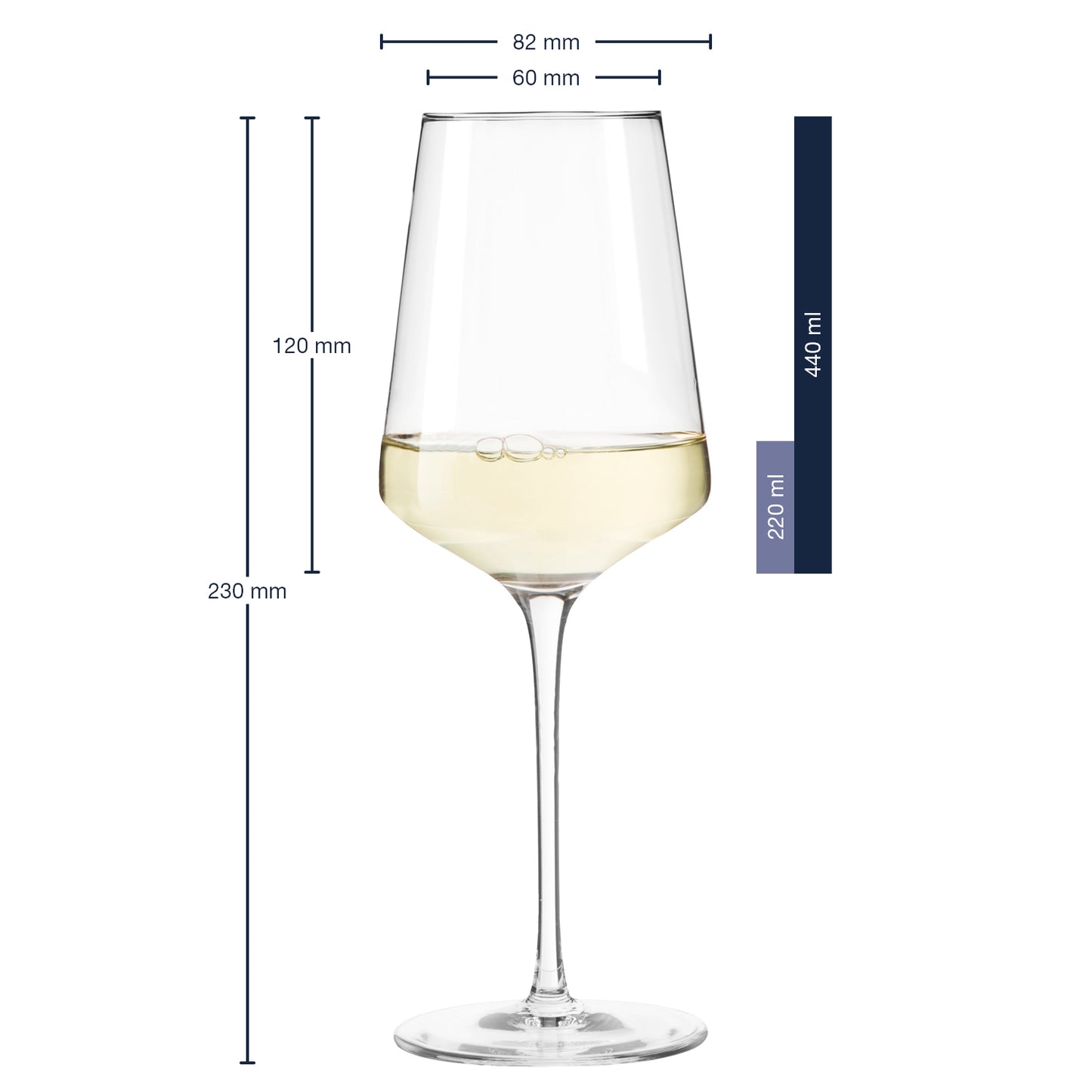 White wine glass Puccini 6-p